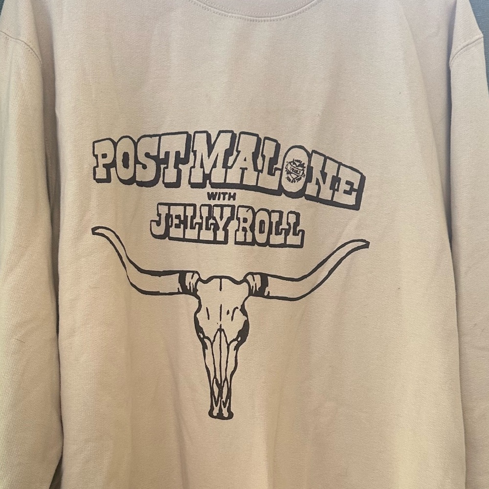 Post Malone Graphic Crewneck Sweater - Cream